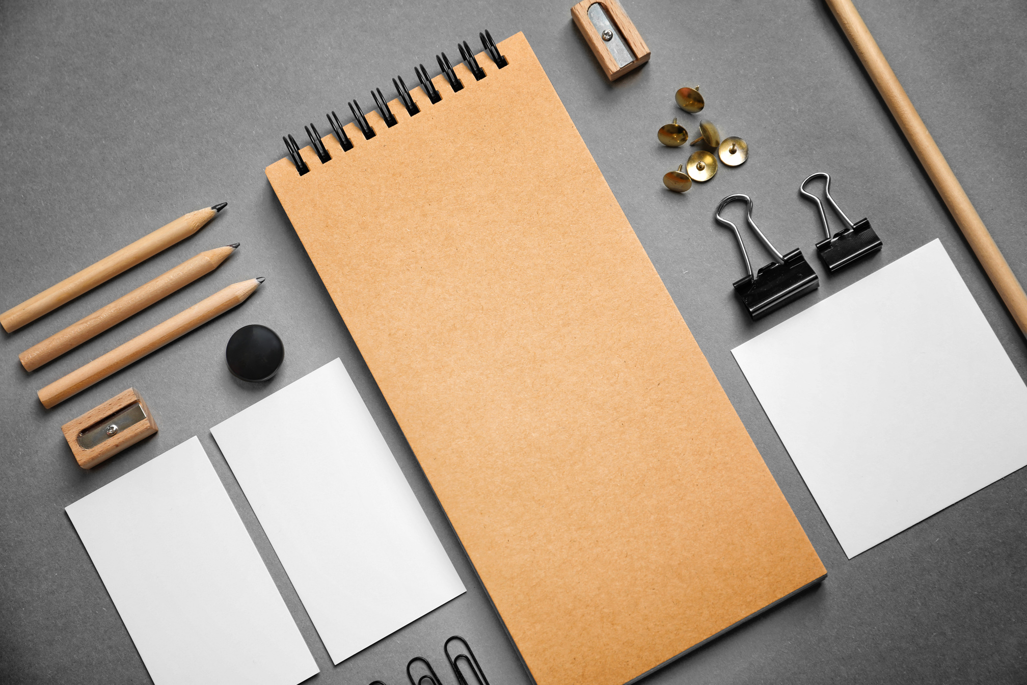Blank Items as Mockups for Branding on Grey Background